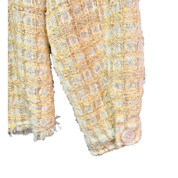 Lulu’s Ivory Tweed Knit Shacket – Size Small – Button Front Jacket - Picture 10 of 13